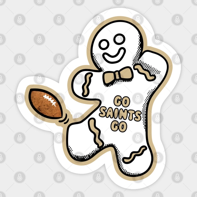 New Orleans Saints Gingerbread Man Sticker by Rad Love